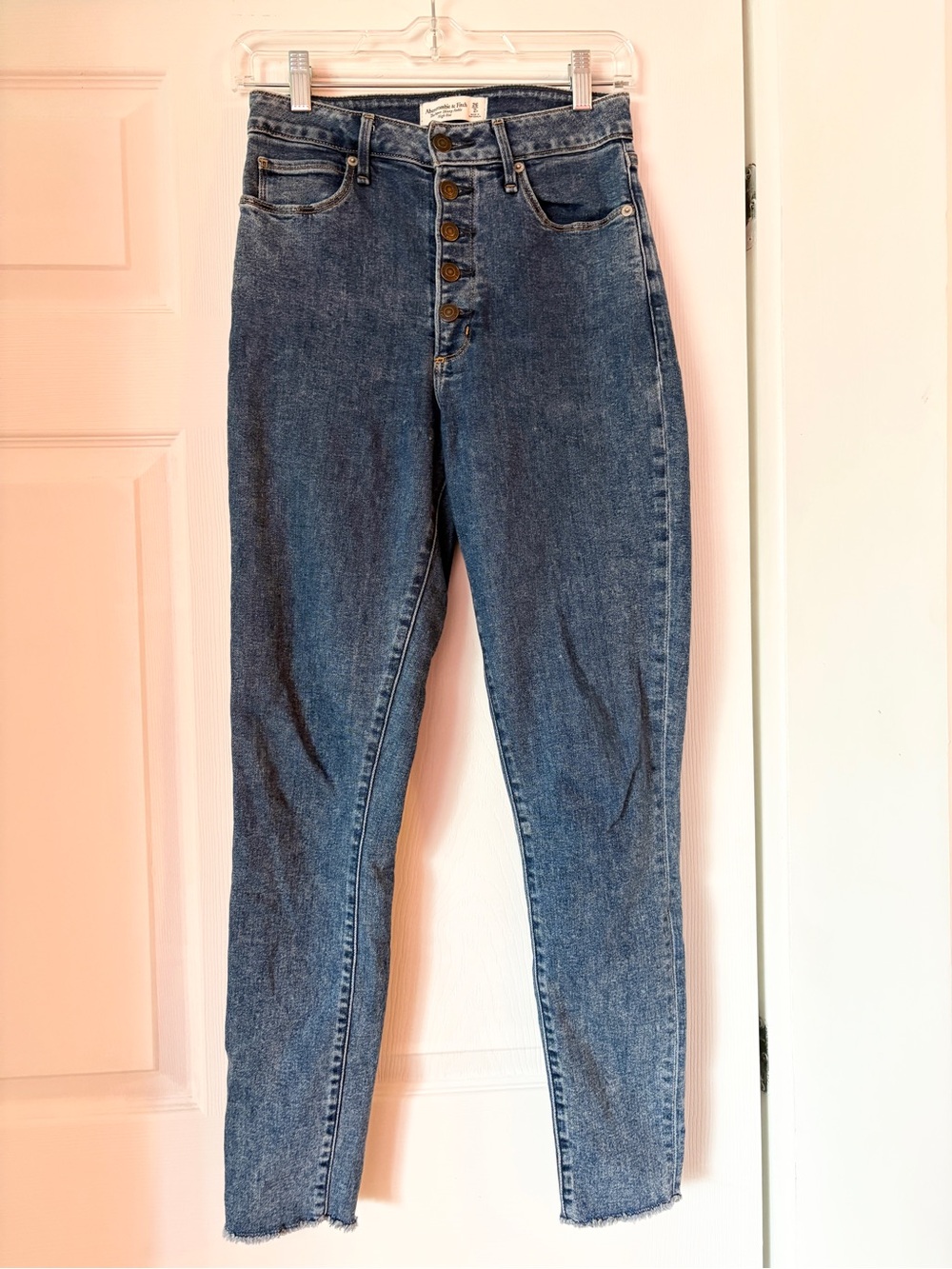 Abercrombie & Fitch The Super Skinny Ankle High-Rise Button-Fly Jeans Curve Love